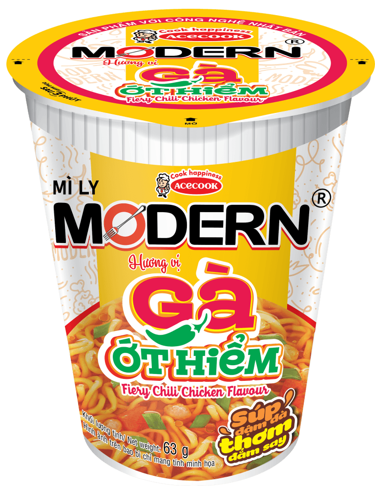 Mì Ly Modern Hương Vị Gà Ớt Hiểm chính hãng Modern