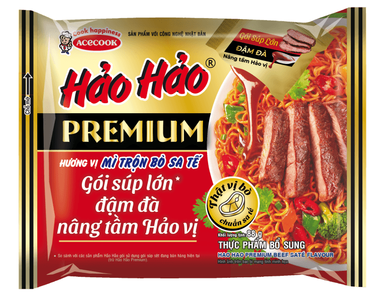 Hảo Hảo Premium Hương Vị Mì Trộn Bò Sa Tế chính hãng Hảo Hảo