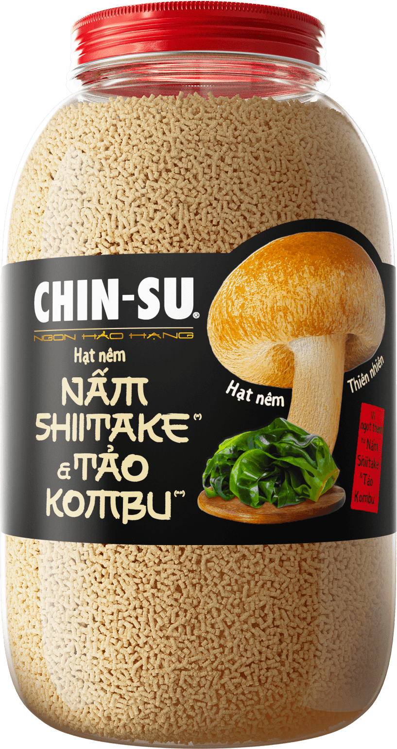 Hạt nêm CHIN-SU Nấm Shiitake & Tảo Kombu chính hãng CHIN-SU