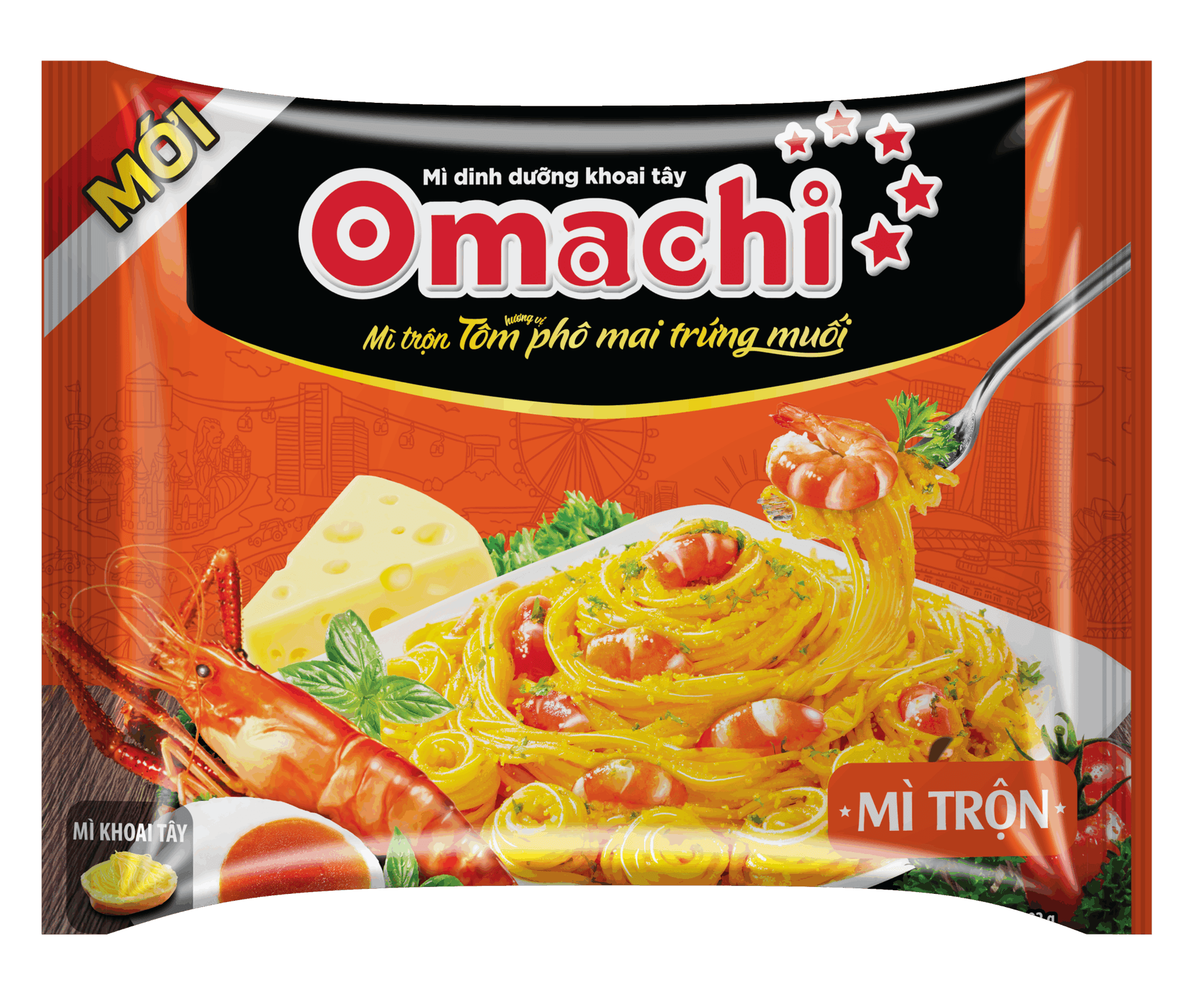 Mì Omachi Tôm Phô Mai Trứng Muối 92g chính hãng Omachi