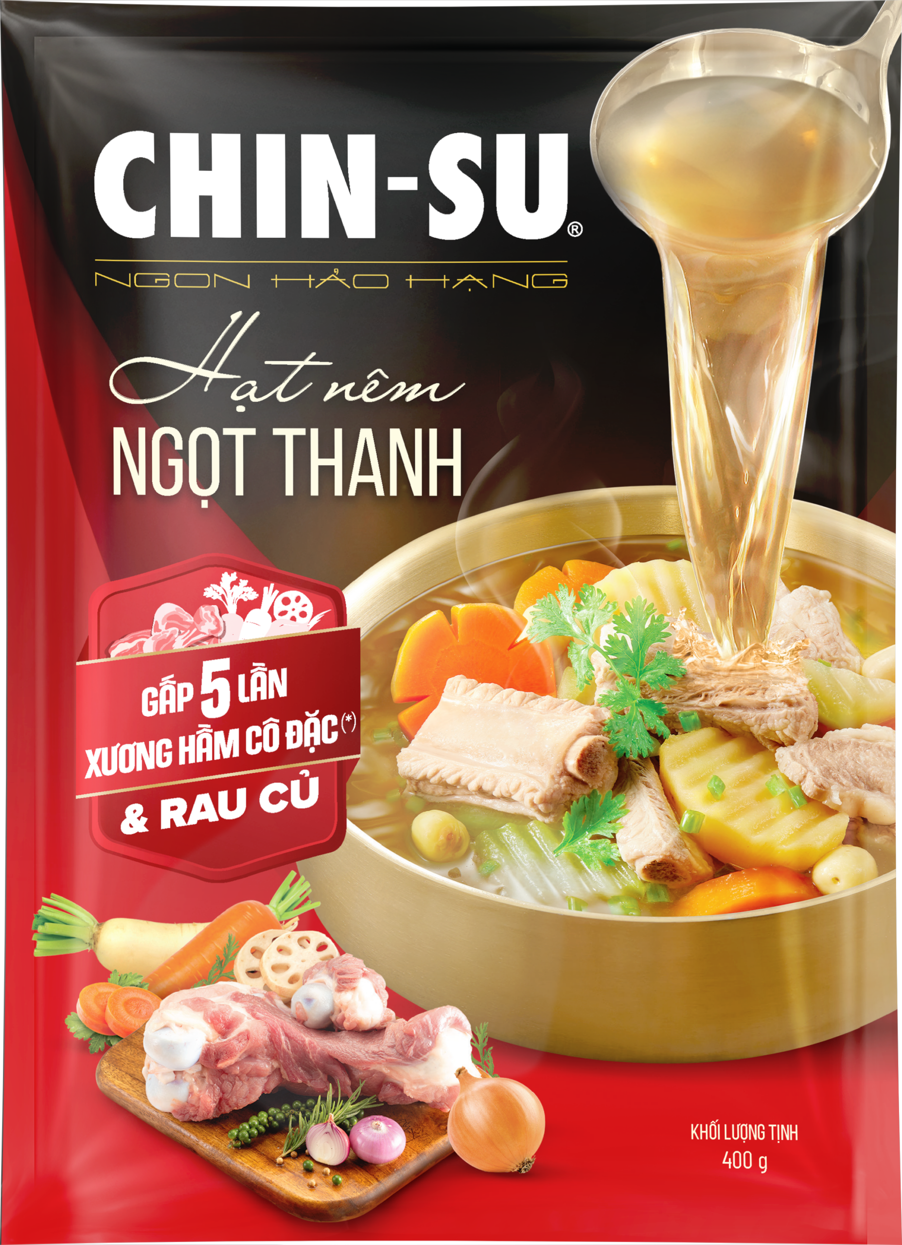 Hạt nêm CHIN-SU Ngọt Thanh Gấp 5 Lần Xương Hầm Cô Đặc chính hãng CHIN-SU