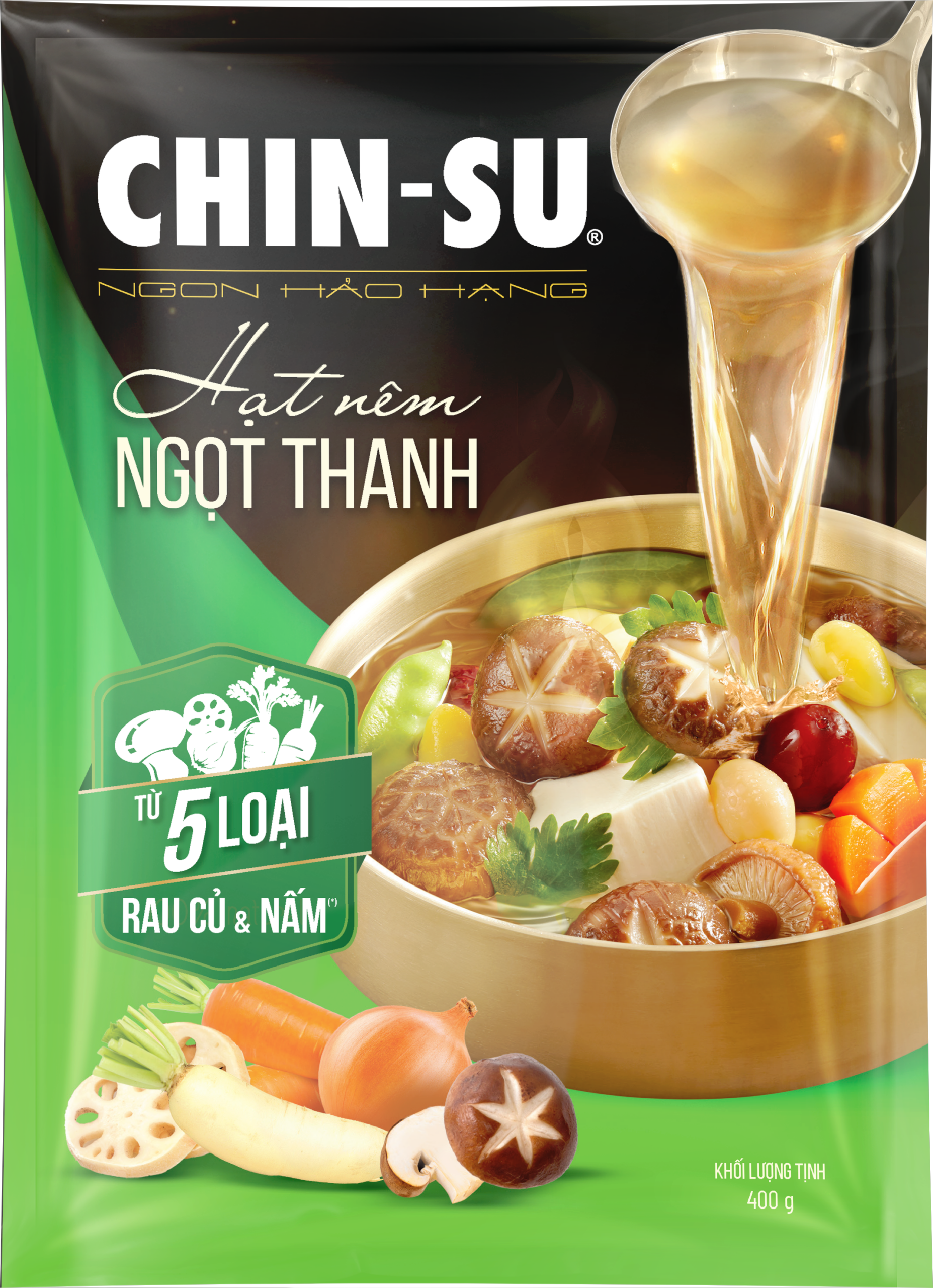 Hạt nêm CHIN-SU Ngọt Thanh Từ 5 Loại Rau Củ & Nấm chính hãng CHIN-SU