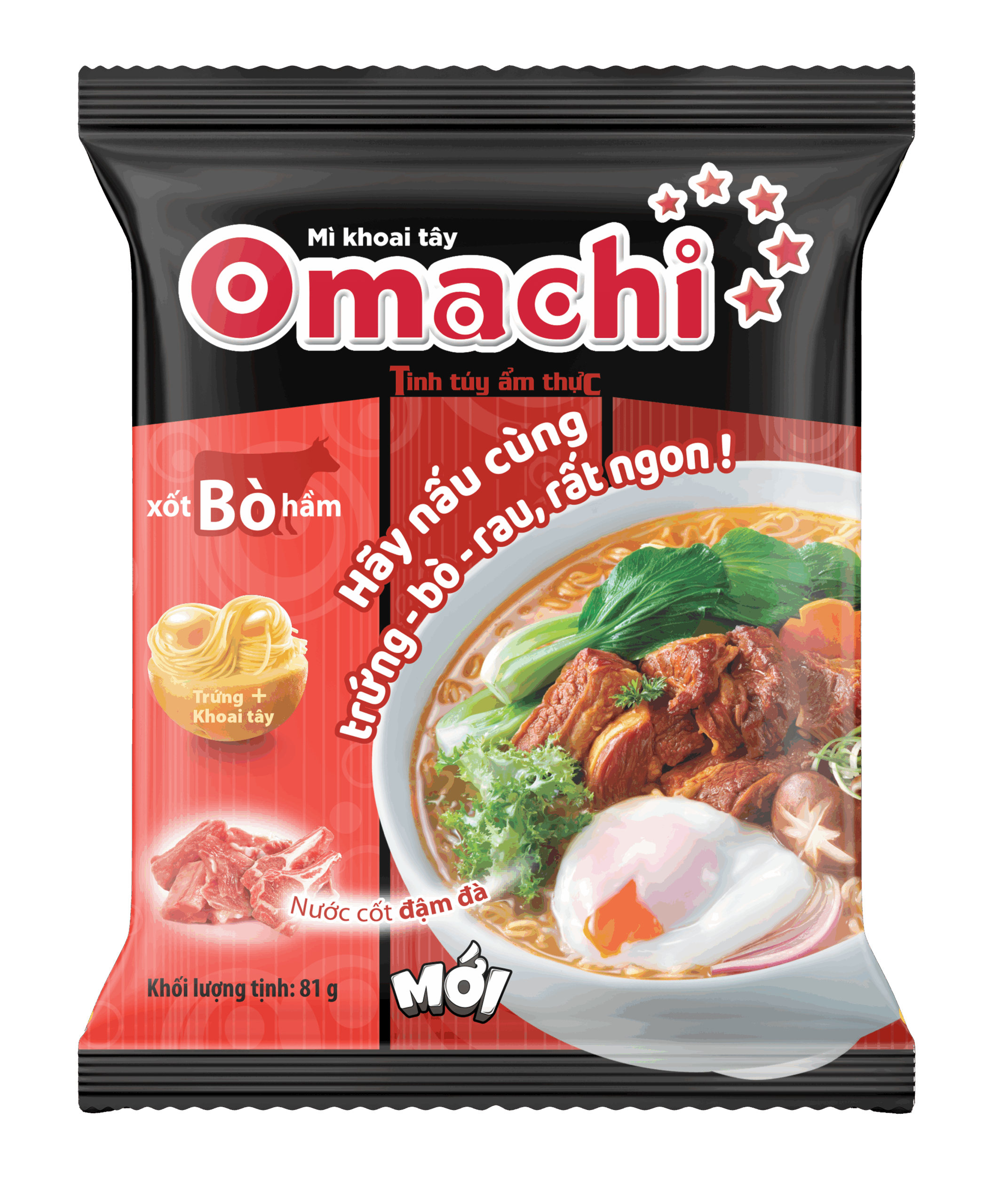 Mì Omachi Xốt Bò Hầm 81g chính hãng Omachi