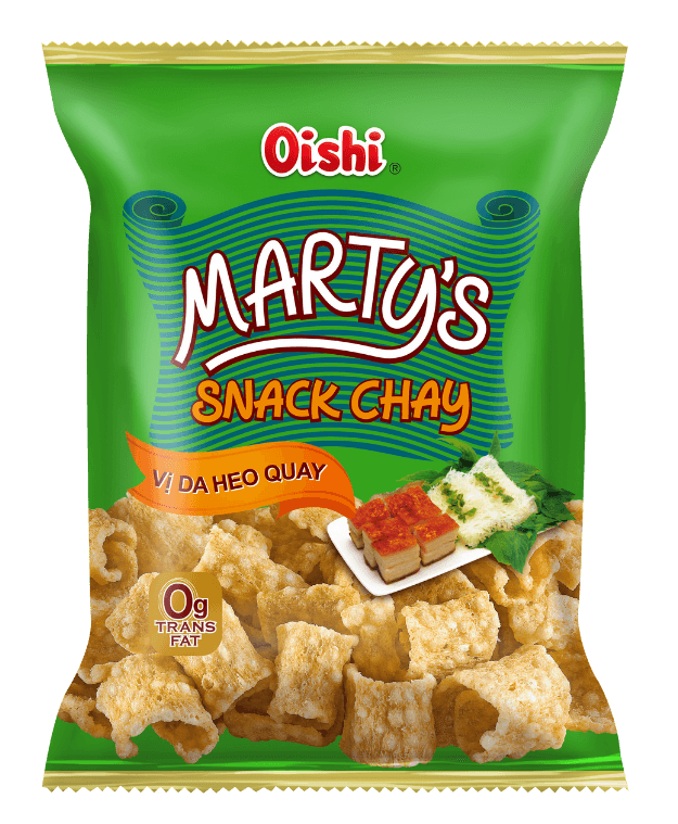 Snack Oishi Marty's Chay Vị Da Heo Quay chính hãng Oishi