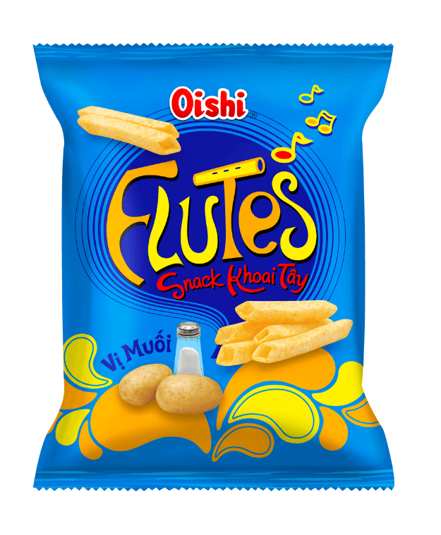 Snack Oishi Flutes - Snack Ống Khoai Tây chính hãng Oishi