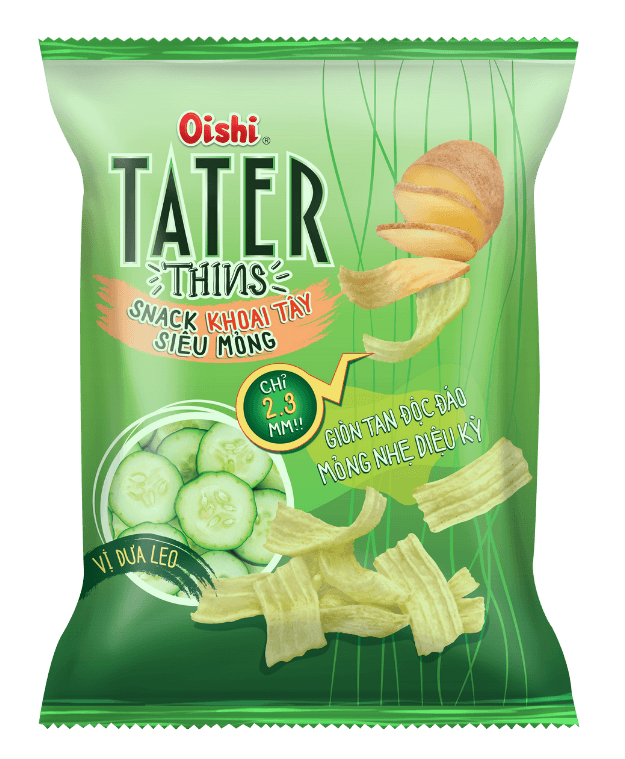 Snack Oishi Tater Thins - Snack Khoai Tây Mỏng Giòn chính hãng Oishi