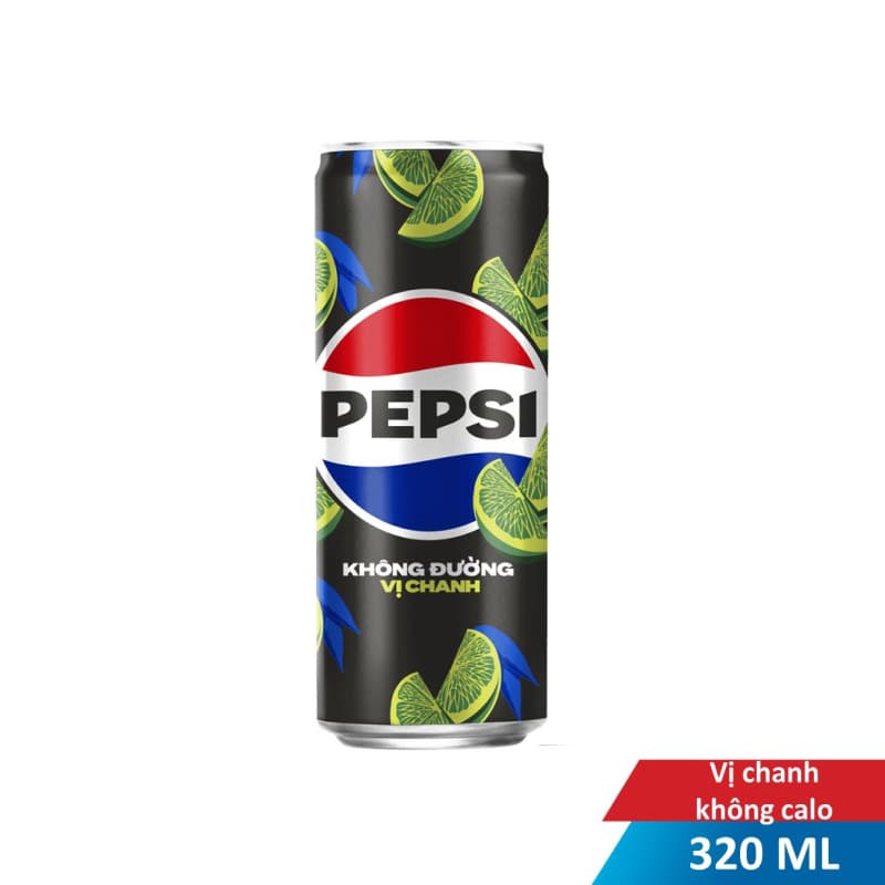 Nước giải khát Pepsi không calo chanh lon 330ml chính hãng Pepsi