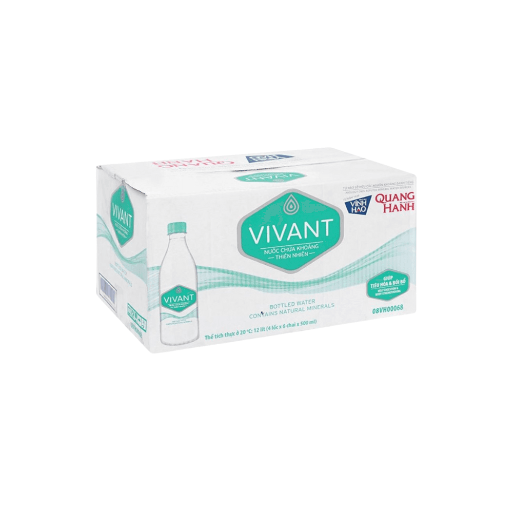 Thùng 24 chai nước khoáng thiên nhiên Vivant 500ml chính hãng VIVANT