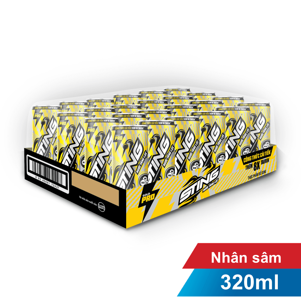 Thùng 24 lon nước tăng lực Sting 330ml/320ml chính hãng Sting