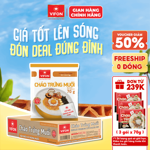 Thùng Cháo trứng muối VIFON 70g chính hãng VIFON