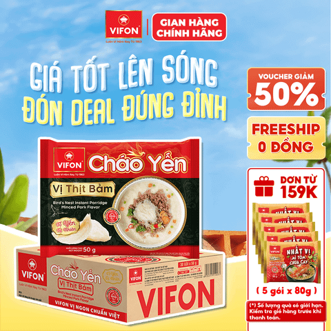 Thùng Cháo yến VIFON vị thịt bằm 50g/gói chính hãng VIFON