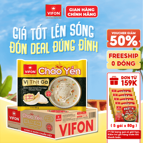 Thùng Cháo yến VIFON vị thịt gà 50g/gói chính hãng VIFON