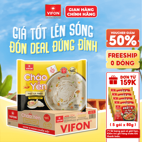 Thùng Cháo yến thịt gà VIFON 70g chính hãng VIFON