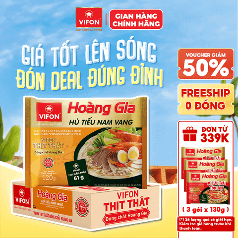 Thùng Hoàng gia hủ tiếu Nam Vang VIFON 120g chính hãng VIFON