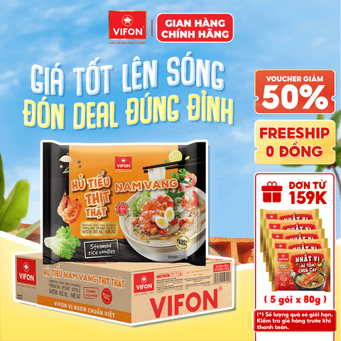 Thùng Hủ tiếu Nam Vang thịt thật VIFON 90g chính hãng VIFON