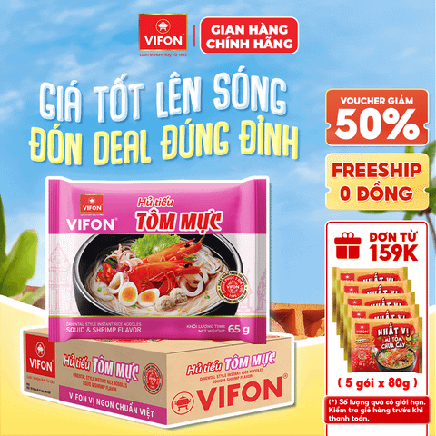 Thùng Hủ tiếu tôm mực VIFON 65g chính hãng VIFON