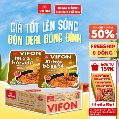Mì Khay Bò Sa Tế VIFON 90g chính hãng VIFON