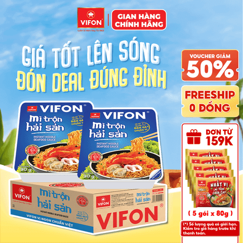 Mì Khay Trộn Hải Sản VIFON 90g chính hãng VIFON