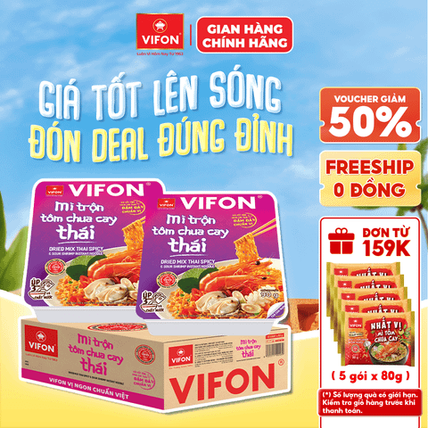 Mì Khay Tôm Chua Cay Thái VIFON 90g chính hãng VIFON