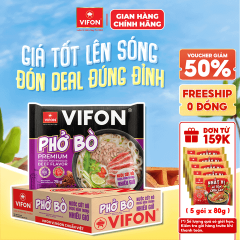 Phở Bò VIFON 75g Có Gói Sốt Bò chính hãng VIFON