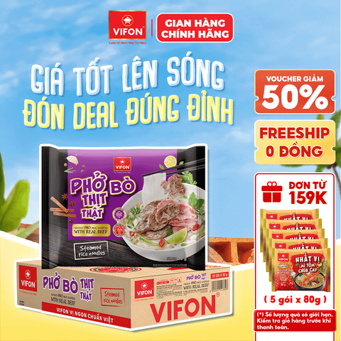 Phở Bò Thịt Thật VIFON 90g chính hãng VIFON