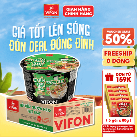 Hủ Tiếu Sườn Heo VIFON 90g Tô chính hãng VIFON