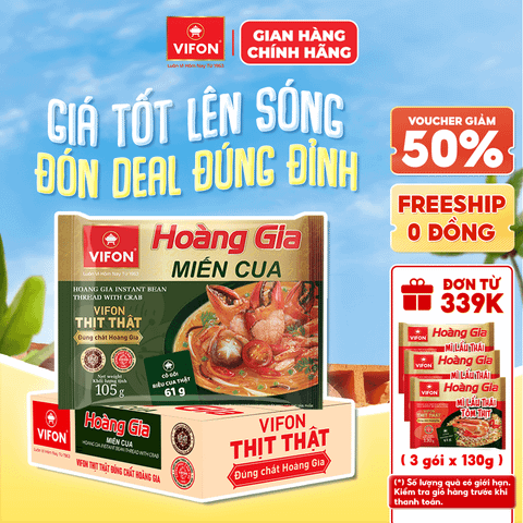 Thùng Hoàng gia miến cua VIFON 105g gói chính hãng VIFON