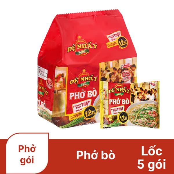 Lốc 5 gói phở bò Đệ Nhất 68g chính hãng Acecook