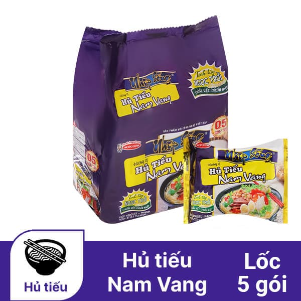 Lốc 5 gói hủ tiếu Nam Vang Nhịp Sống 69g chính hãng Acecook