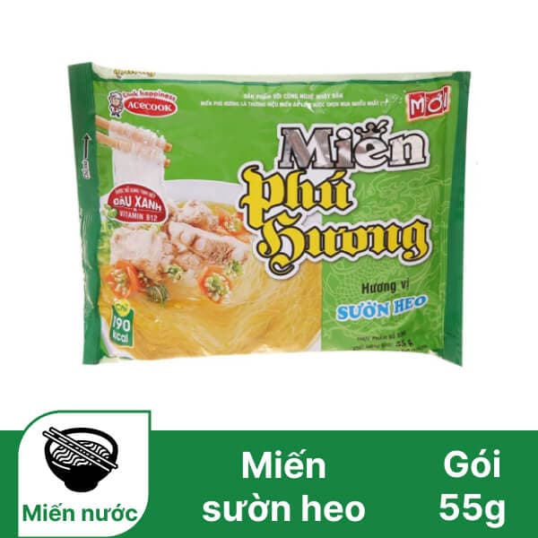 Miến Phú Hương sườn heo gói 55g chính hãng Acecook
