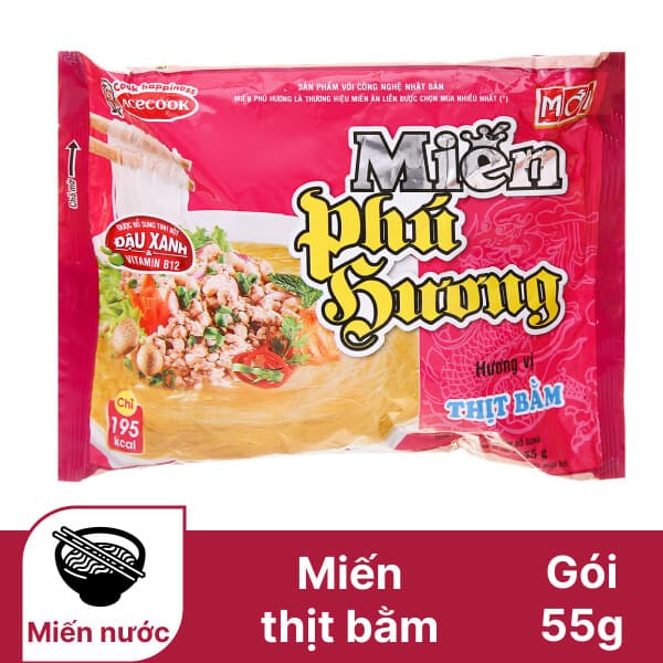 Miến Phú Hương thịt bằm gói 55g chính hãng Acecook