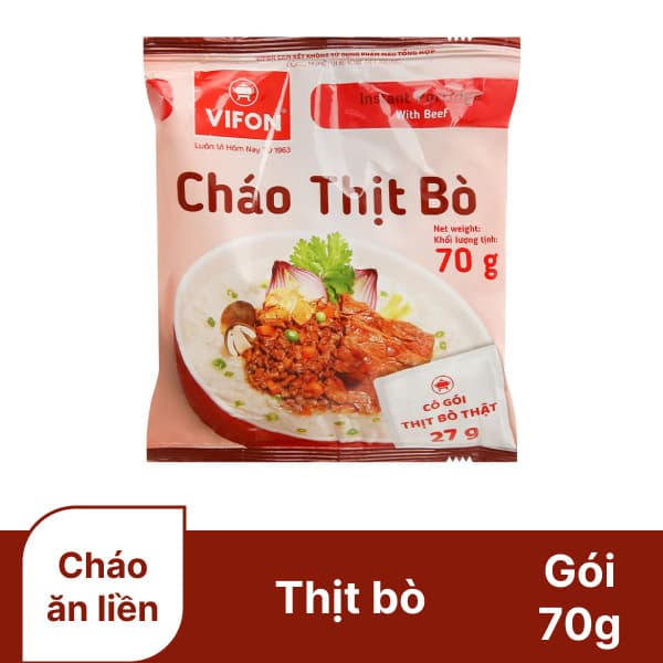 Cháo VIFON thịt bò gói 70g chính hãng VIFON
