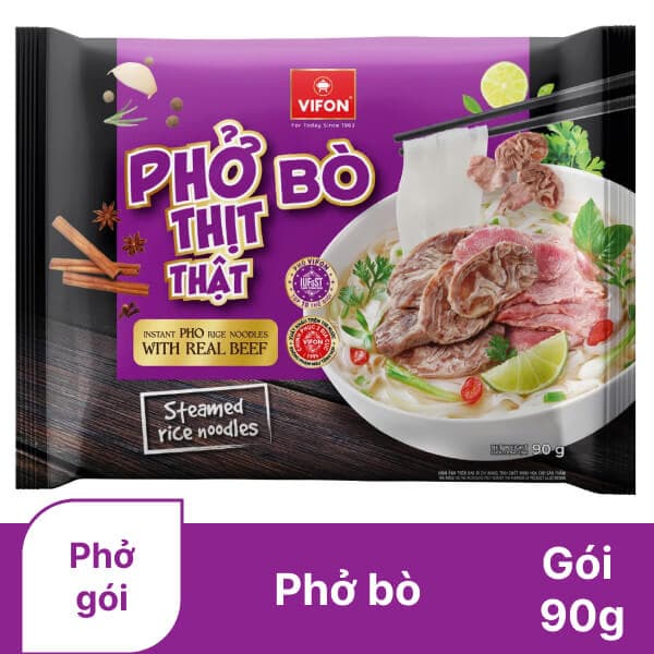 Phở bò VIFON gói 90g (có gói thịt thật) chính hãng VIFON
