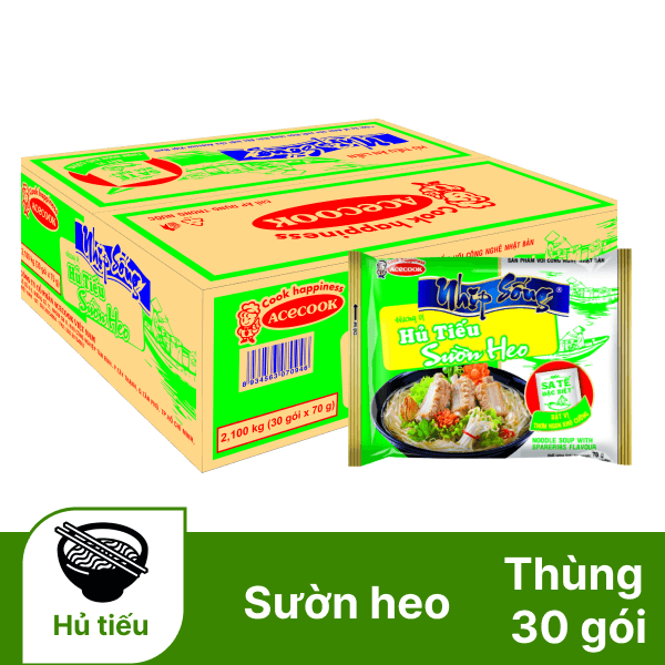 Thùng 30 gói hủ tiếu sườn heo Nhịp Sống 70g chính hãng Acecook