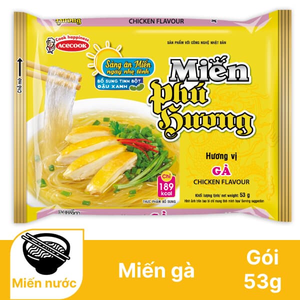 Miến gà Phú Hương gói 53g chính hãng Acecook