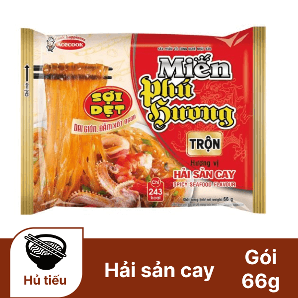 Miến trộn Phú Hương hải sản cay gói 66g chính hãng Acecook