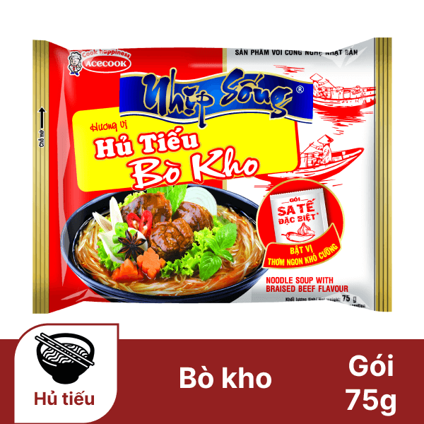 Hủ tiếu bò kho Nhịp Sống gói 75g chính hãng Acecook