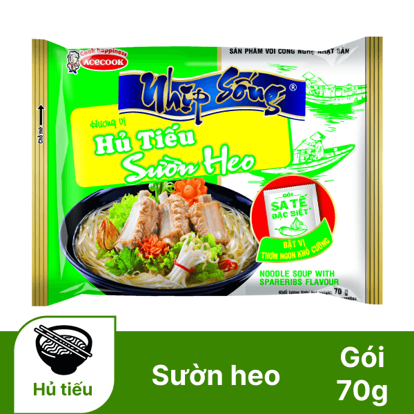 Hủ tiếu sườn heo Nhịp Sống gói 70g chính hãng Acecook