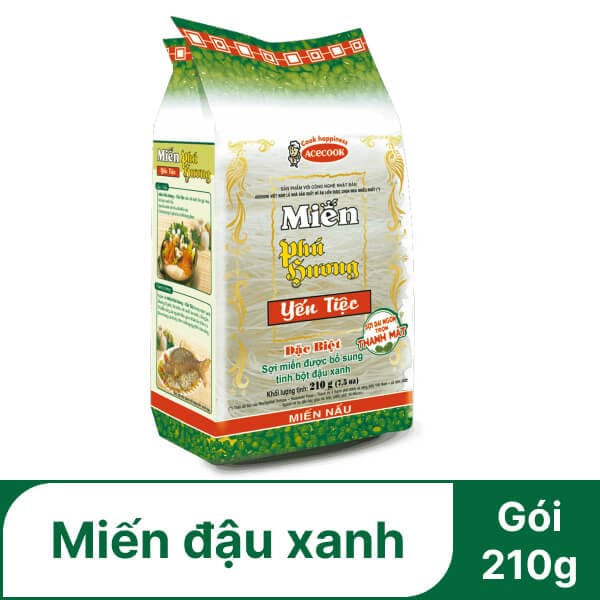 Miến đậu xanh Phú Hương yến tiệc gói 210g chính hãng Acecook