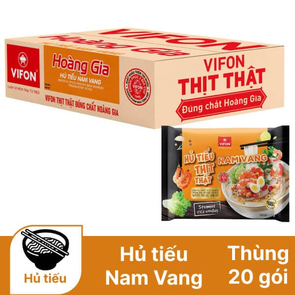 Thùng 20 gói hủ tiếu Nam Vang VIFON 90g (có gói thịt thật) chính hãng VIFON