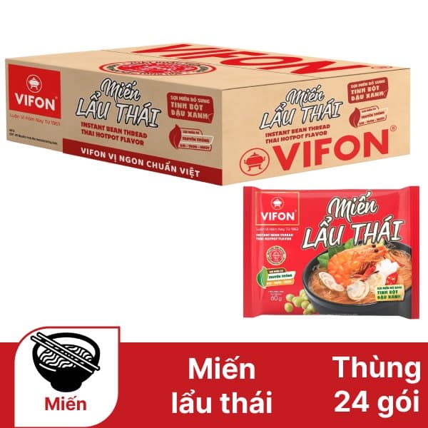 Thùng 24 gói miến lẩu Thái VIFON 60g chính hãng VIFON