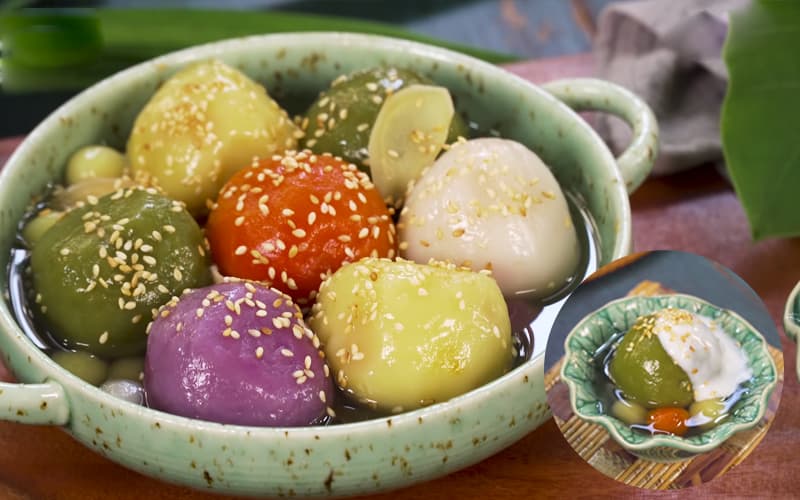 Chè trôi nước dẻo ngon với nhân đậu xanh và nước cốt dừa