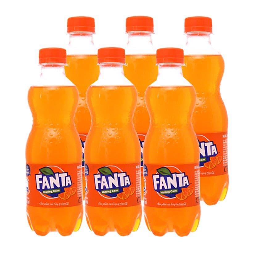 Lốc 6 chai nước giải khát hương cam Fanta 390ml chính hãng Fanta