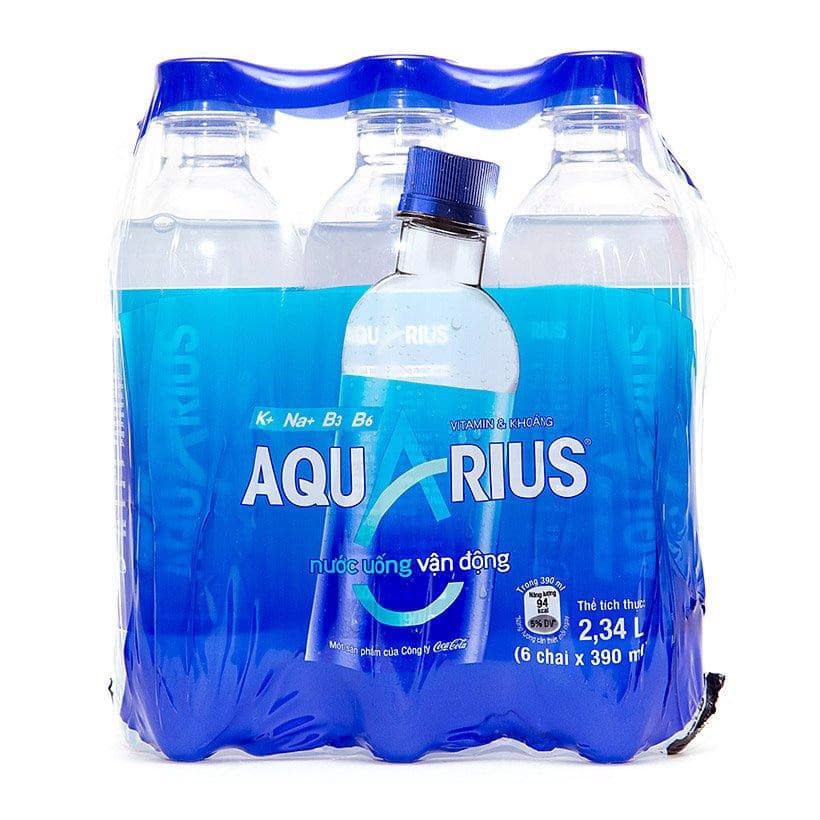 Thùng 24 chai nước uống thể thao Aquarius 390ml chính hãng Aquarius