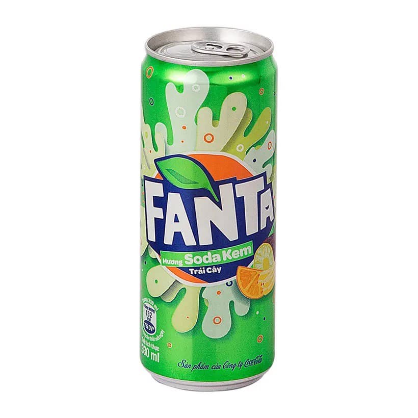 Nước ngọt Fanta hương soda kem trái cây lon 330ml chính hãng Fanta