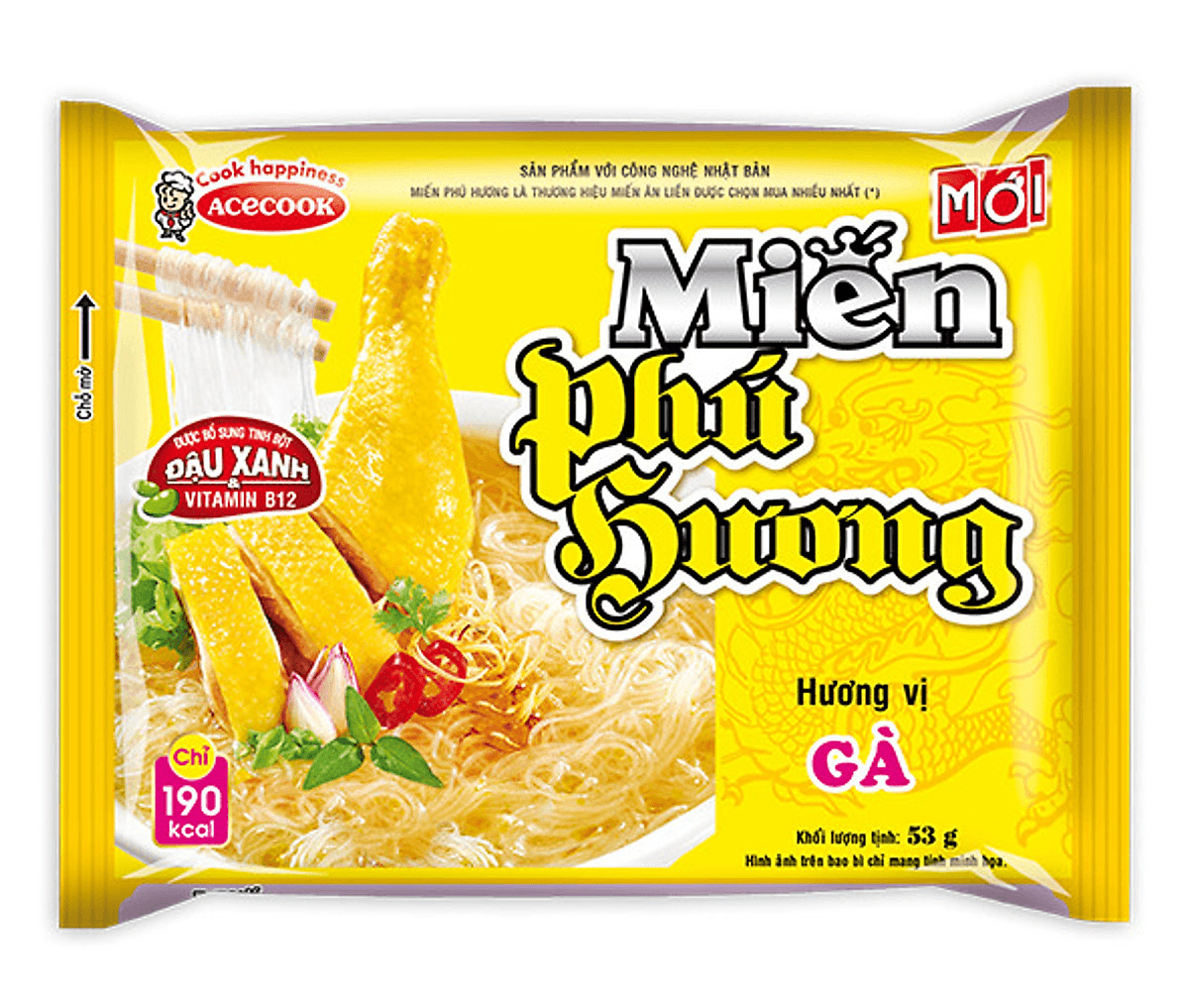 Miến Phú Hương Hương vị Gà gói 53g chính hãng Acecook