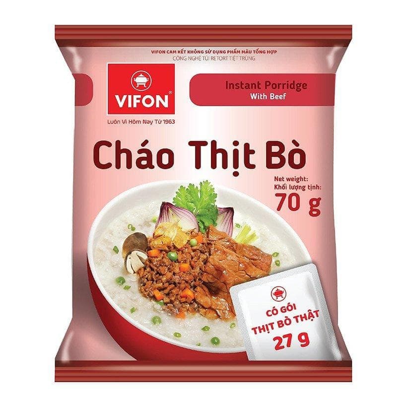 Cháo thịt bò VIFON gói 70g chính hãng VIFON