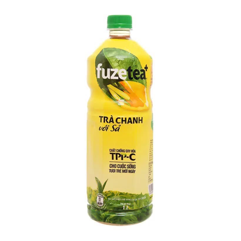 Trà chanh với sả Fuze Tea 1 lít chính hãng Fuzetea
