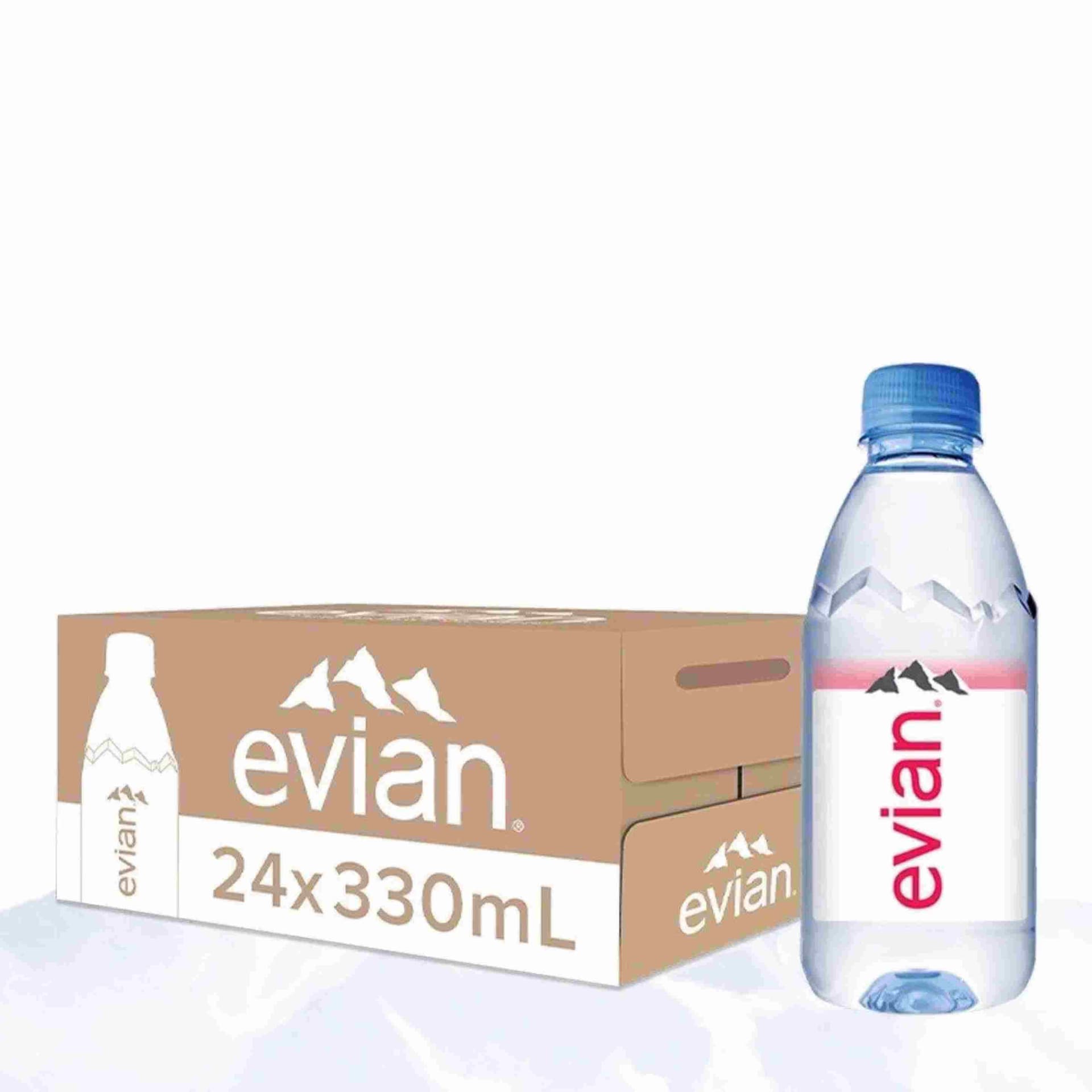 Thùng 24 chai nước khoáng Evian 330ml chính hãng Evian
