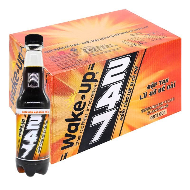 Thùng 24 chai WAKE-UP Nước tăng lực 247 330ml chính hãng WAKE-UP